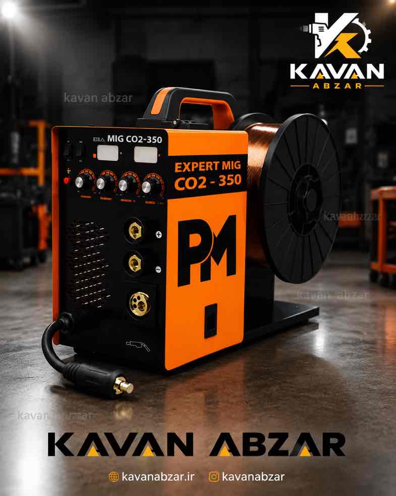 دستگاه جوش اينورتر ٢ كاره ميگ و co2 برند پي ام مدل CO2-350