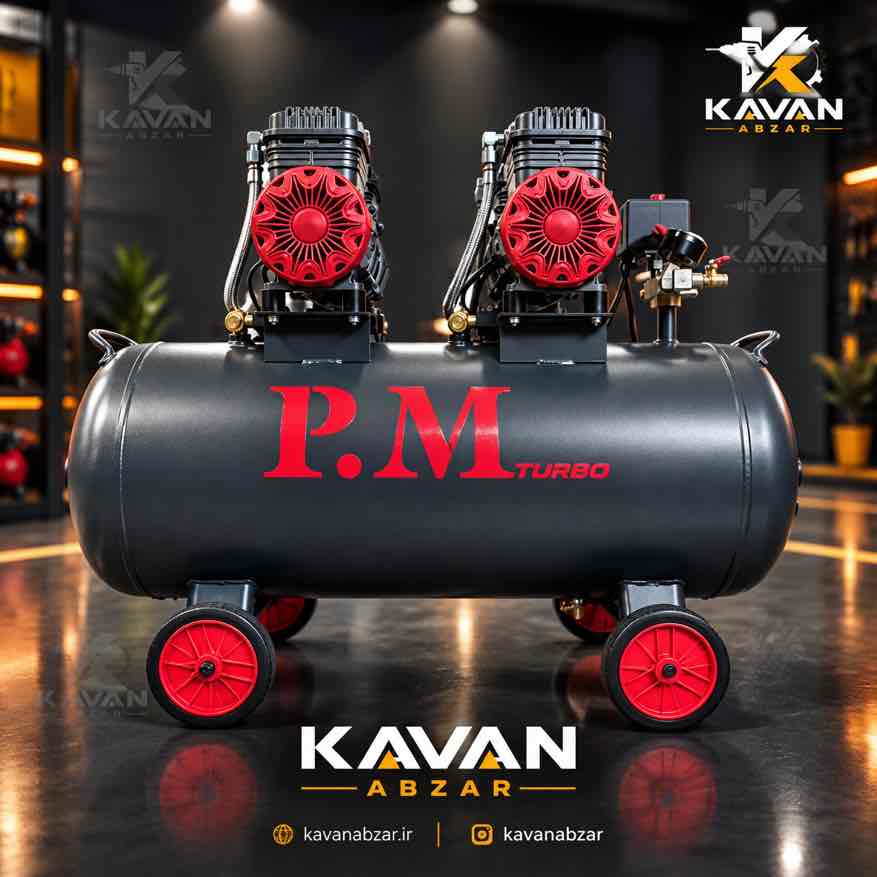 کمپرسور باد توربو ١٠٠ لیتری برند پی ام آنکور مدل TM100